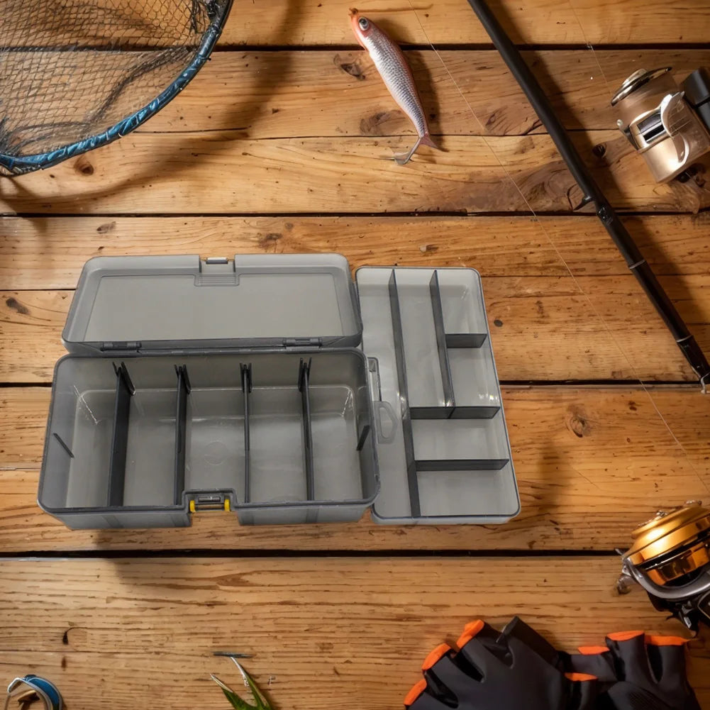 Double Layer Fishing Box with Adjustable Dividers