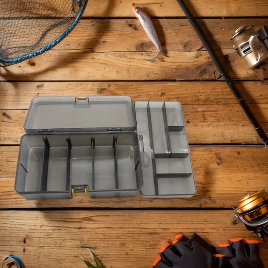 Double Layer Fishing Box with Adjustable Dividers