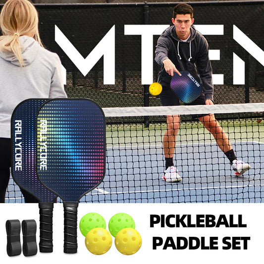 Pickleball Paddles Set of 2 with 4 Balls & Carry Bag,Honeycomb Core Paddles
