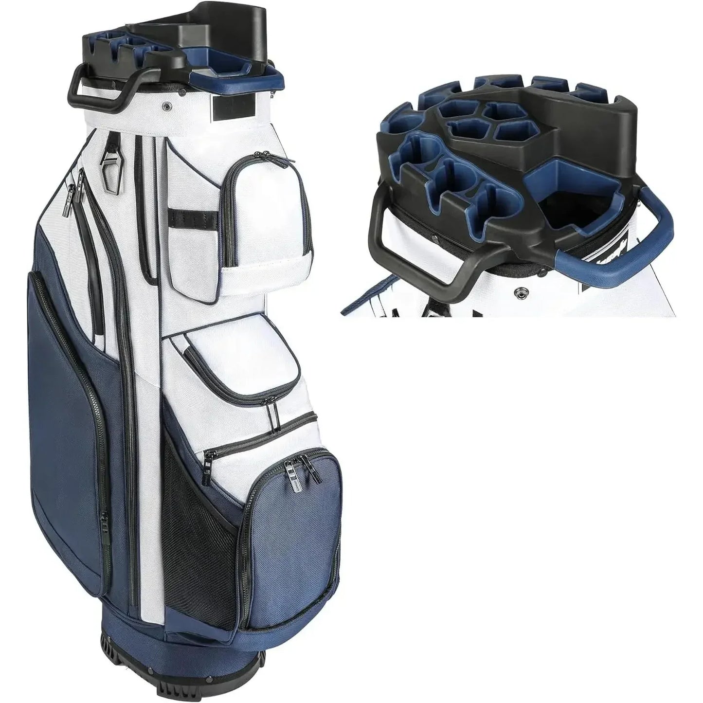 Cart Bag T-Lock 14 Way Full-Length Divider Top Fixed Slots Clubs