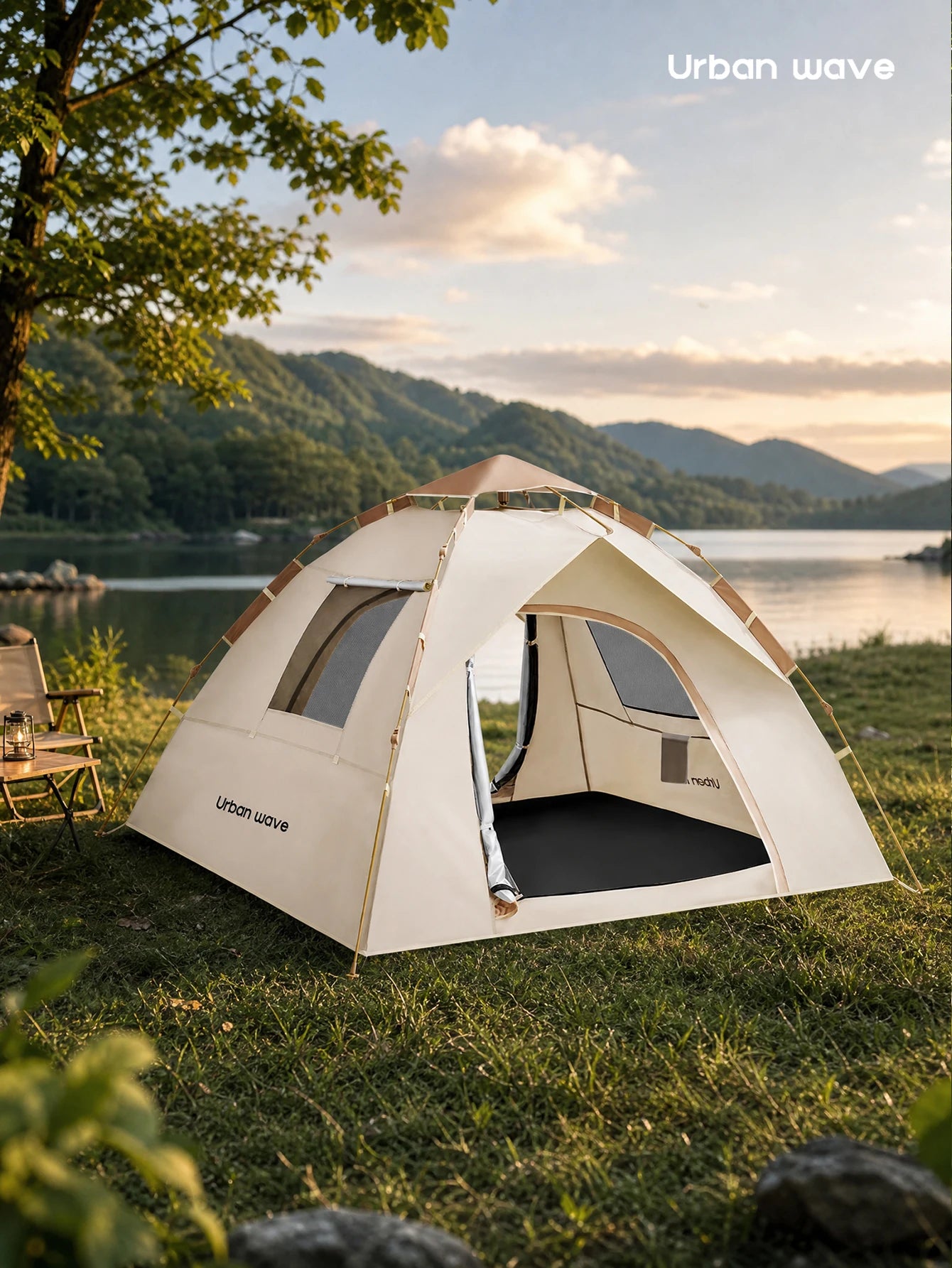 Automatic Pop-up Camping Tent, Windproof, Sunproof, and Waterproof, Portable and Foldable