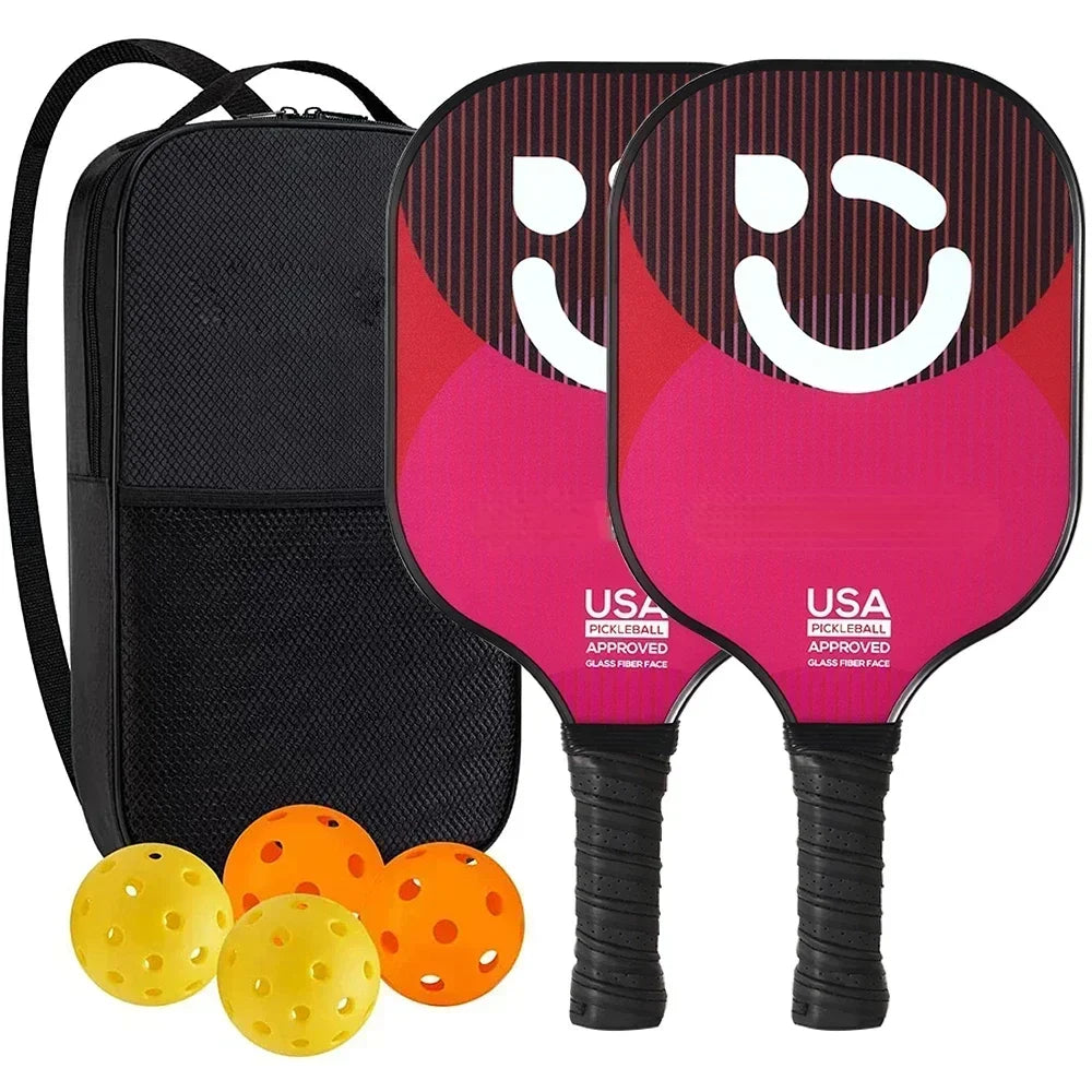 Pickleball Paddles Set Rackets Portable Racket Cover Carrying Bag Gift Kit USAPA Approved, Honeycomb Core 4 Balls