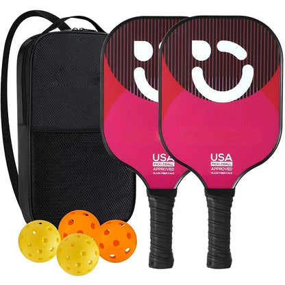 Pickleball Paddles Set Rackets Portable Racket Cover Carrying Bag Gift Kit USAPA Approved, Honeycomb Core 4 Balls