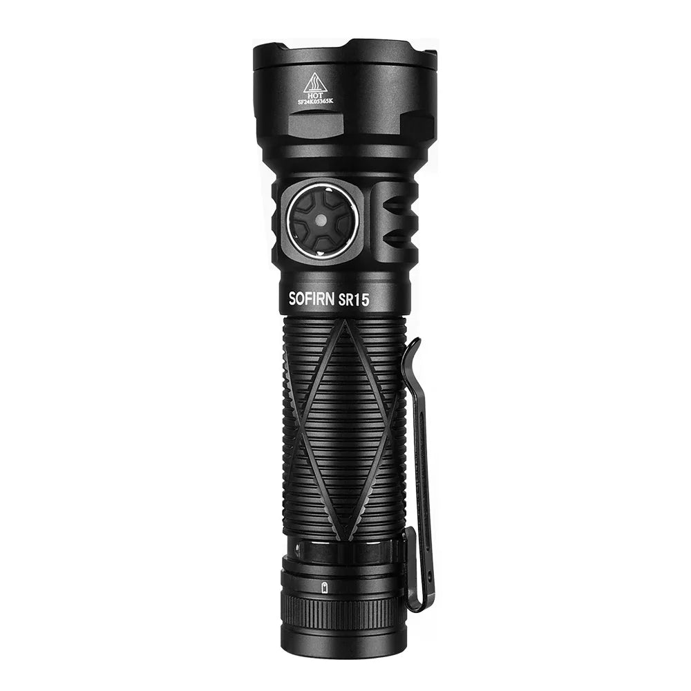SOFIRN SR15 Rechargeable Flashlight 4500lm Super Bright Long Beam Distance EDC Torch for Camping Fishing