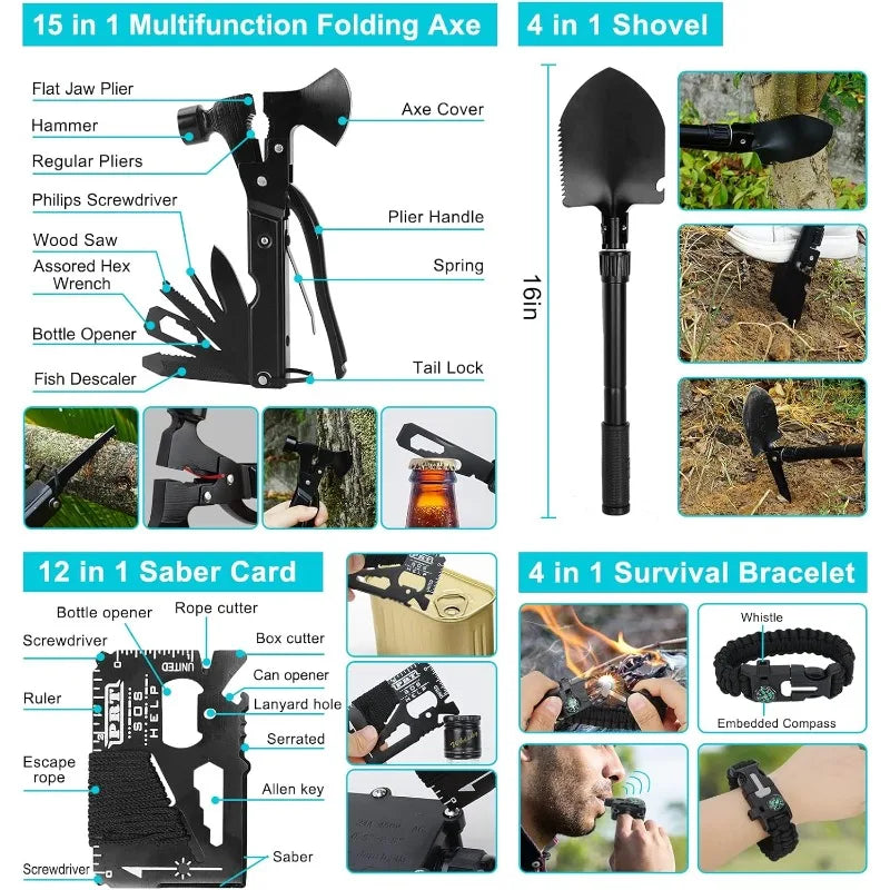 Survival Gear KitCamping Backpack,First Aid Kit