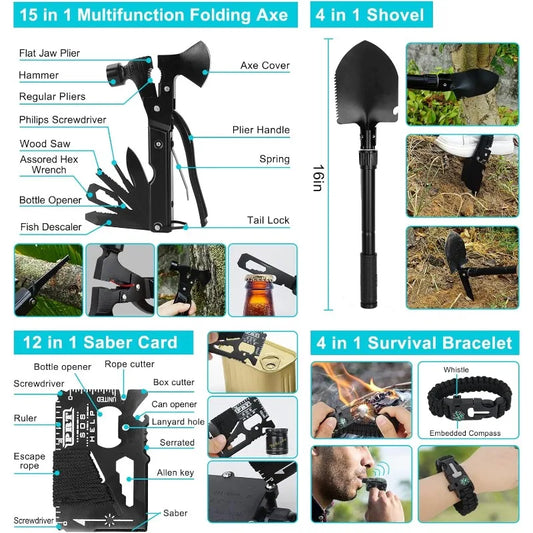 Survival Gear KitCamping Backpack,First Aid Kit