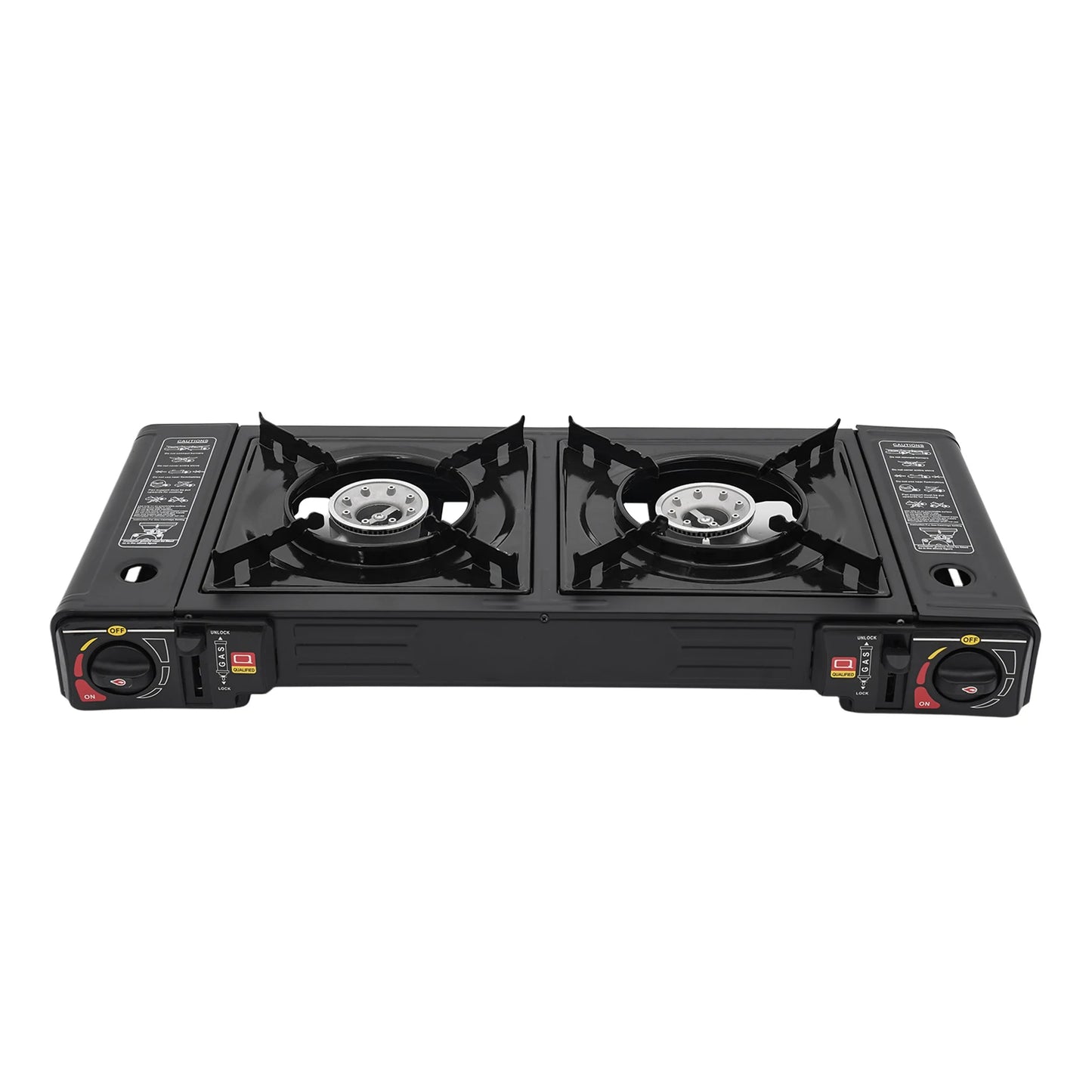 Portable Camping Stove with Storage Case, 2 Burner Outdoor Cooking System