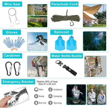 Survival Gear KitCamping Backpack,First Aid Kit