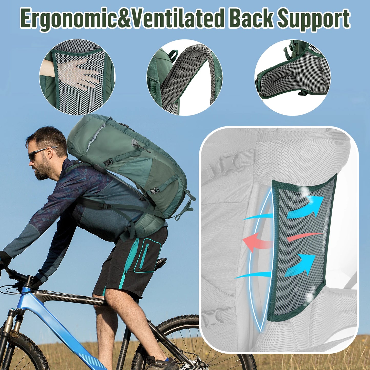 Night Cat 30L Hiking Backpack- Internal Frame; Men&Women Ultralight