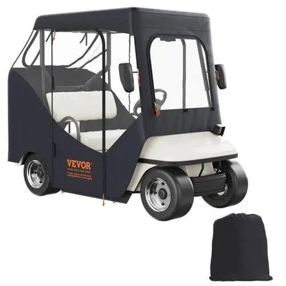 GOLF Cart Enclosure, 600D Polyester Driving Enclosure with 4-Sided Transparent Windows,