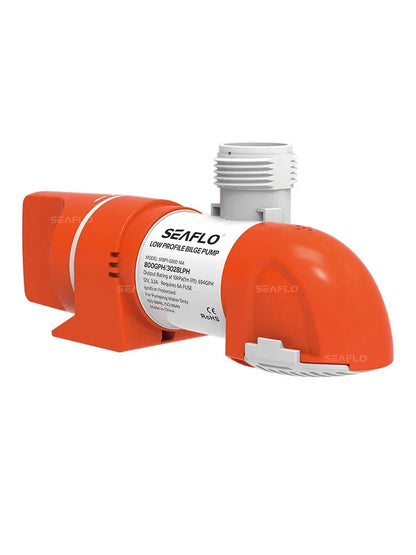 12V 1100 GPH Automatic Low Profile Water Sensing Bilge Pump | Compact Design, Check Valves, 360° Discharge