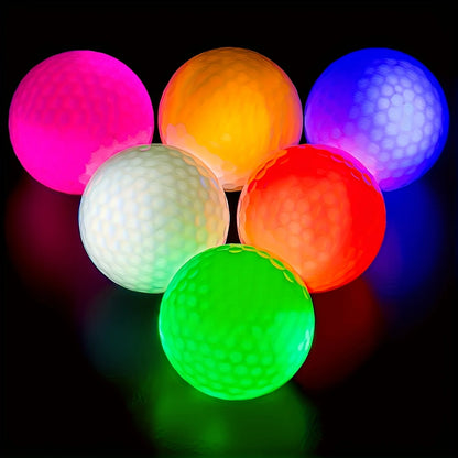 Luminous Golf Balls Set - 6/12/18 Piece Illuminated Night Golf Balls Six Colors Randomly Available for Enhanced Visibility