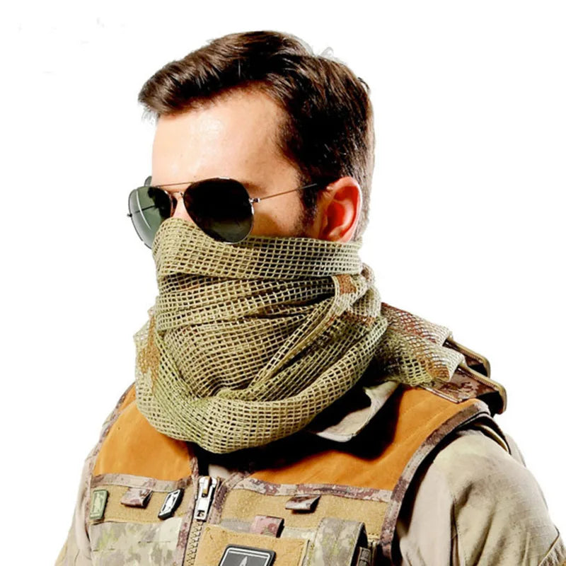 Large Camouflage Scarf Sniper Hunter Mesh Face Scar