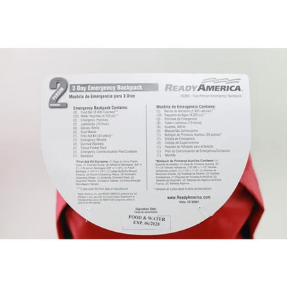 72 Hour Emergency Kit 2Person Portable Preparedness GoBag for Camping