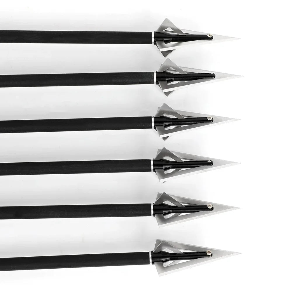 Archery Broadheads 12pcs 120grain Aluminum Steel Screw-in Arrowheads for Hunting