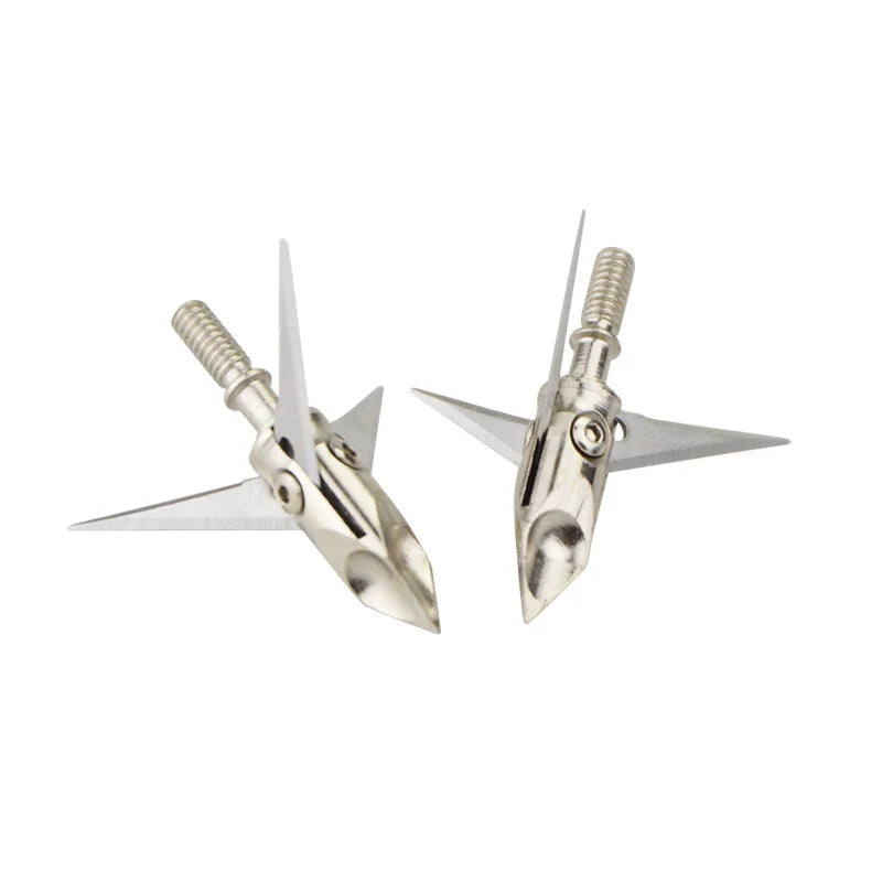 Stainless Steel Broadheads 12pcs 3 Blades 100 Grain Screw-in Arrow Tips