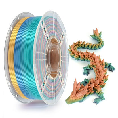 Rainbow Silk PLA Filament 1.75mm 1KG Multicolor  Materials Color  Smooth Silky