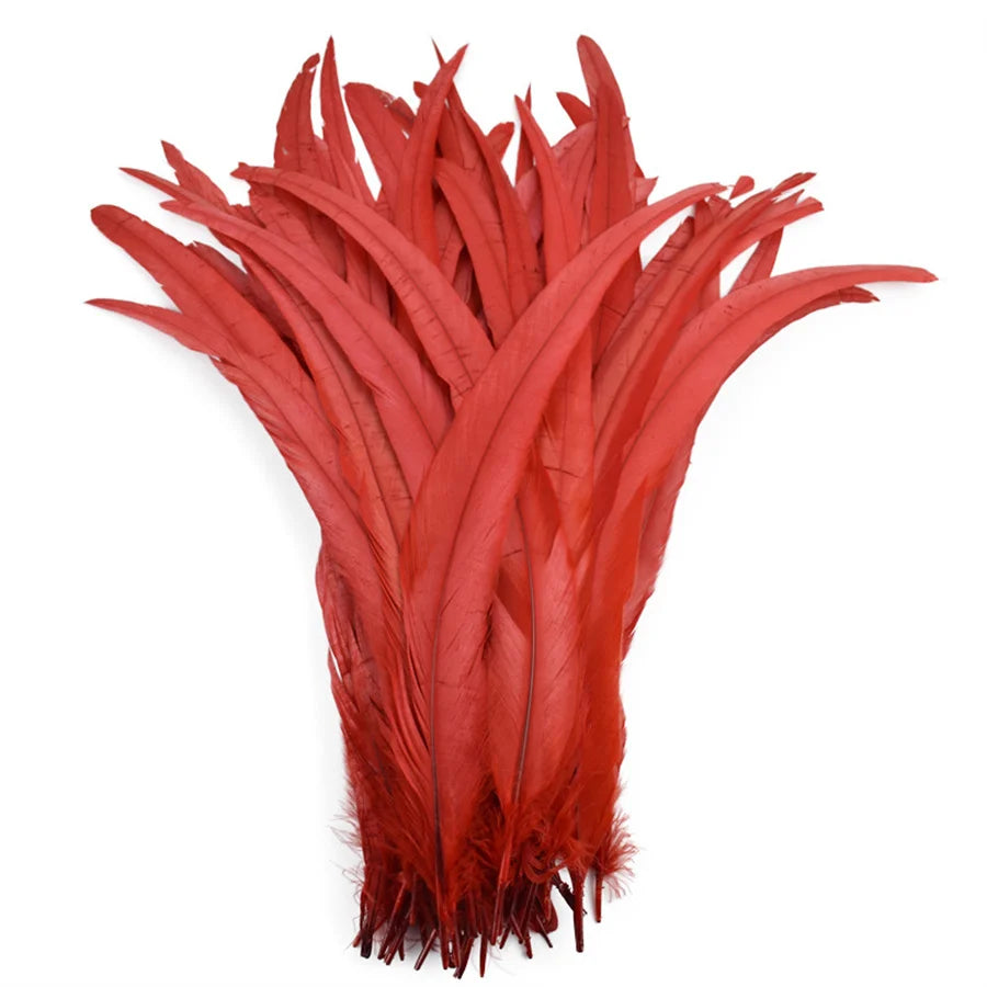100pcs 25-40cm Wholesale Rooster Feathers Wedding Crafts DIY Natural Feather
