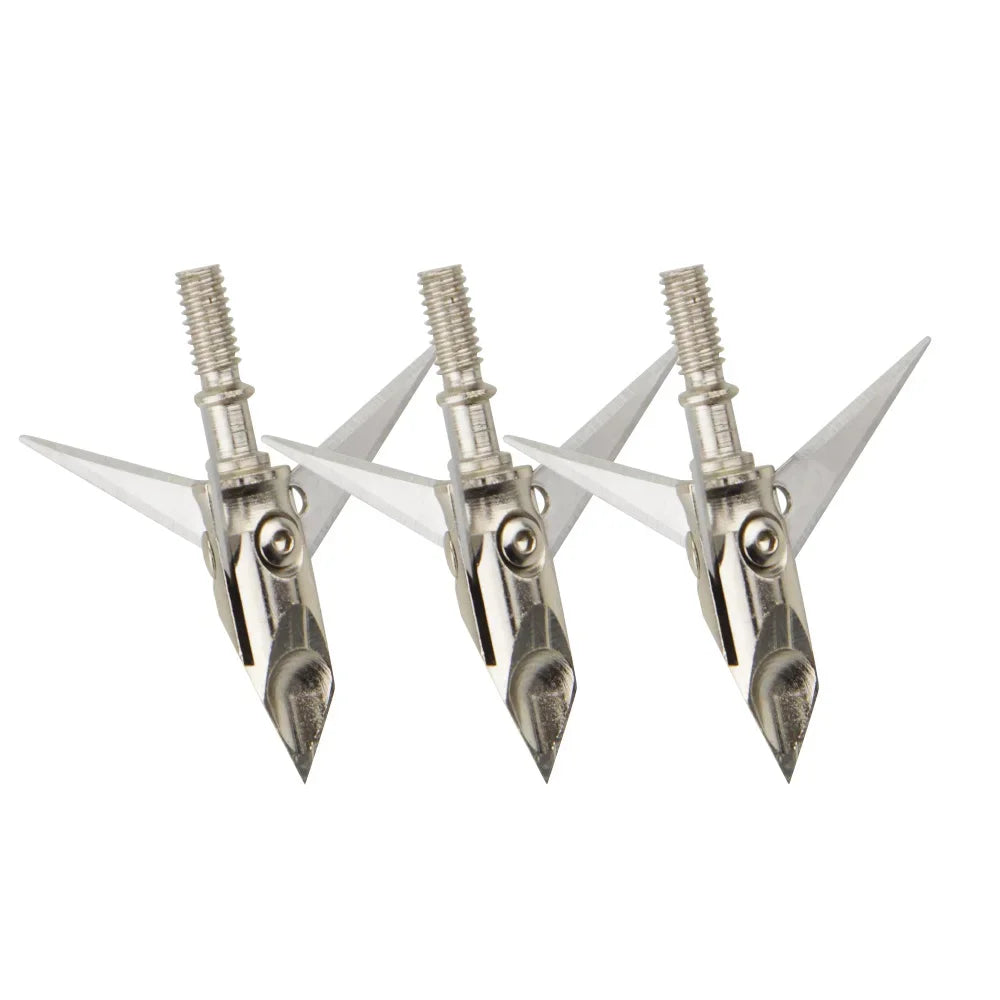 Stainless Steel Broadheads 12pcs 3 Blades 100 Grain Screw-in Arrow Tips