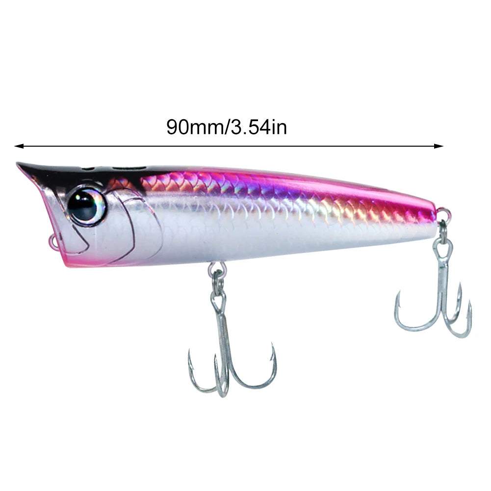 Floating Fishing Lure with Hook Topwater Bubble Baits 3D Eyes Minnow Popper Crank Baits