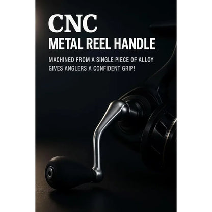 This Is a High-Efficiency Spinning Fishing Reel Featuring a Sturdy Handle, a High Gear Ratio, And a Strong Braking System, Ideal for Both Freshwater And Saltwater Fishing, Offering Smooth And Powerful High-Speed Performance