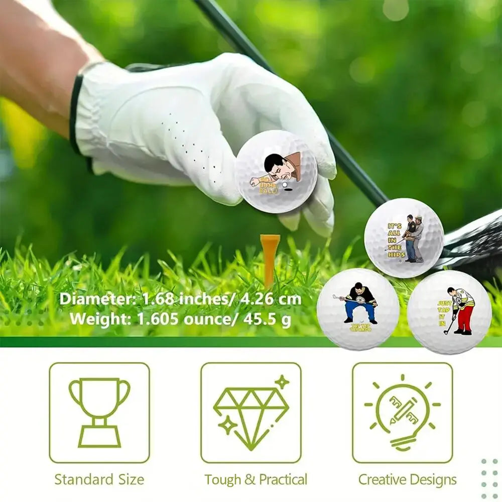 4 Counts Funny Golf Balls Funny Golf Balls Gift Set