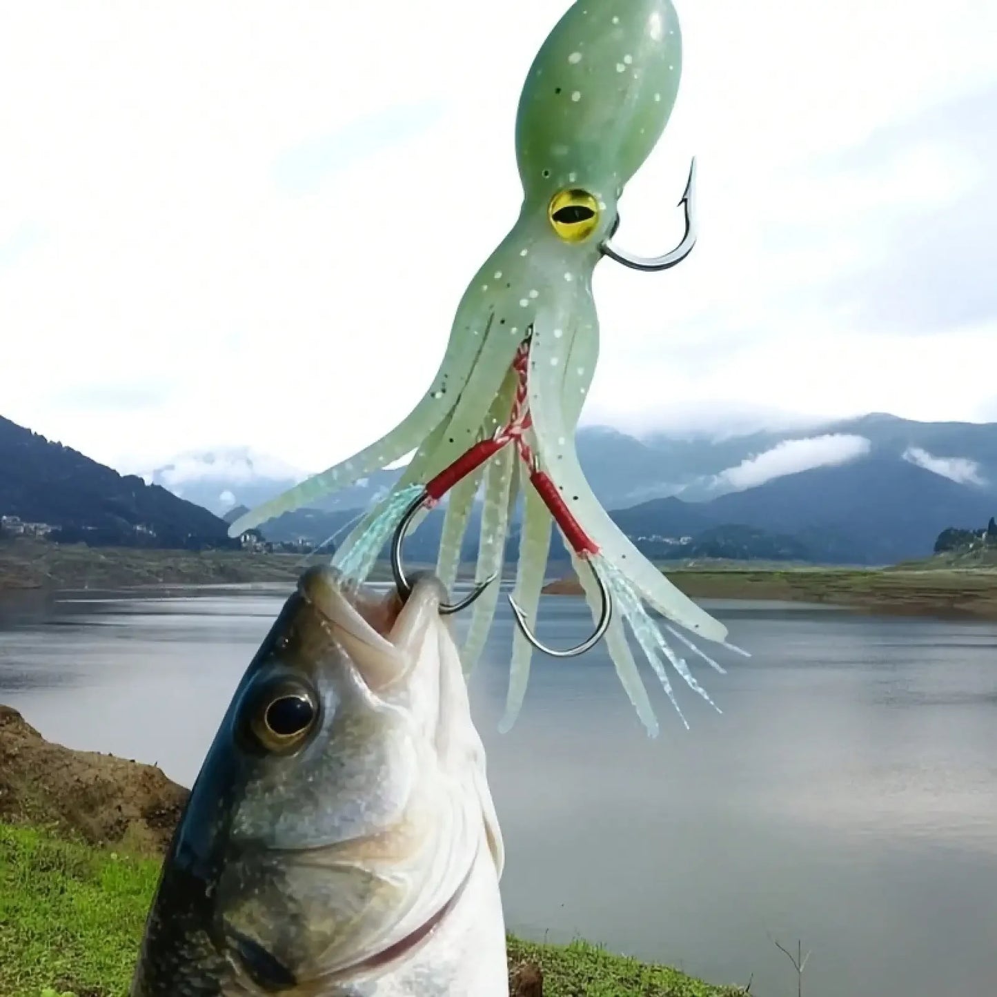 2pc/3pcs/4pcs Slow-Sinking Octopus Soft Bait With Hook, Artificial Lure For Sea Fishing, Freshwater Bait