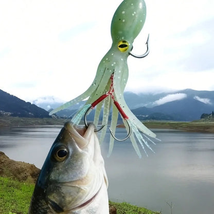 2pc/3pcs/4pcs Slow-Sinking Octopus Soft Bait With Hook, Artificial Lure For Sea Fishing, Freshwater Bait