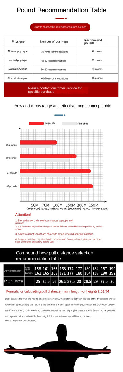 Compound Bow Adjustable Pound Draw Length,Dual-Use (Steel Balls/Arrows)
