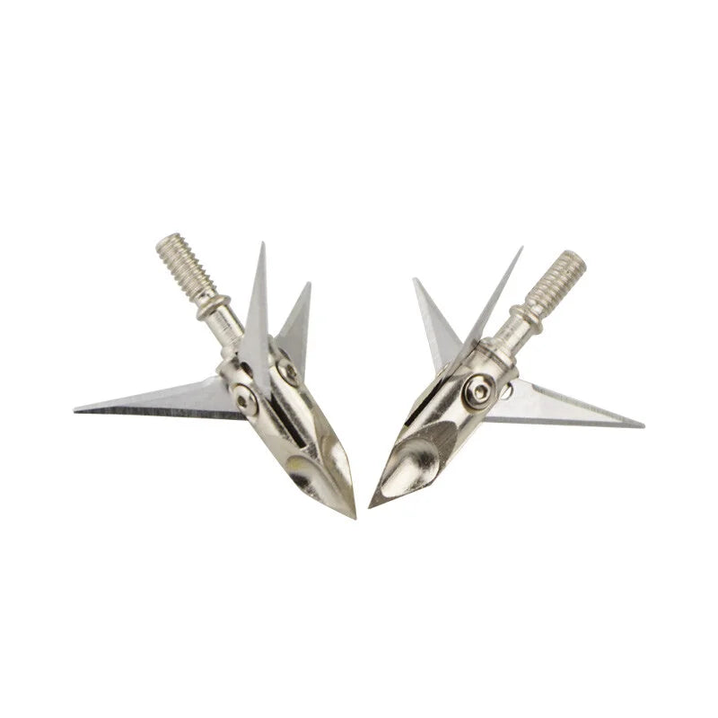 Stainless Steel Broadheads 12pcs 3 Blades 100 Grain Screw-in Arrow Tips