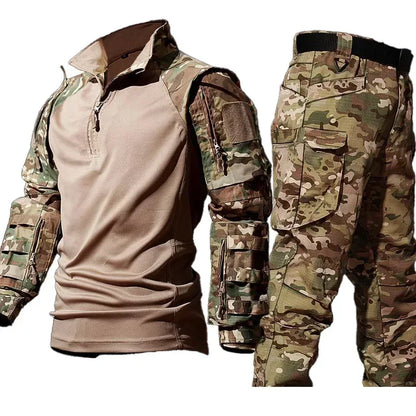 Camo Suits Tactical Shirts Training Sets Multi-pocket Army Multicam Uniforms Work Wear Pants Hunting Clothes Wear-resisting