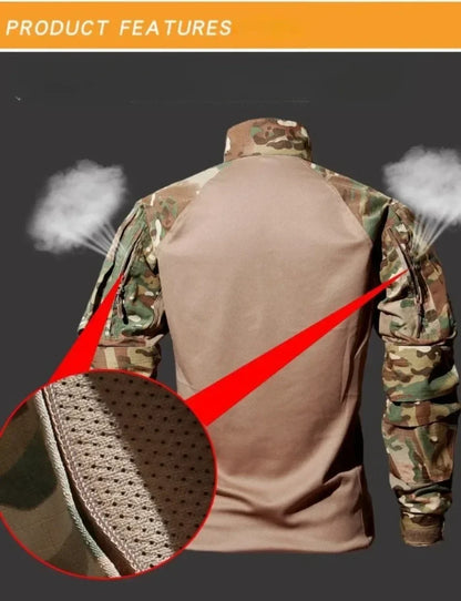 Camo Suits Tactical Shirts Training Sets Multi-pocket Army Multicam Uniforms Work Wear Pants Hunting Clothes Wear-resisting