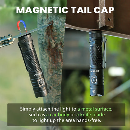 Flashlight 1450LM Powerful Light USB C Rechargeable Torch IP68 Waterproof