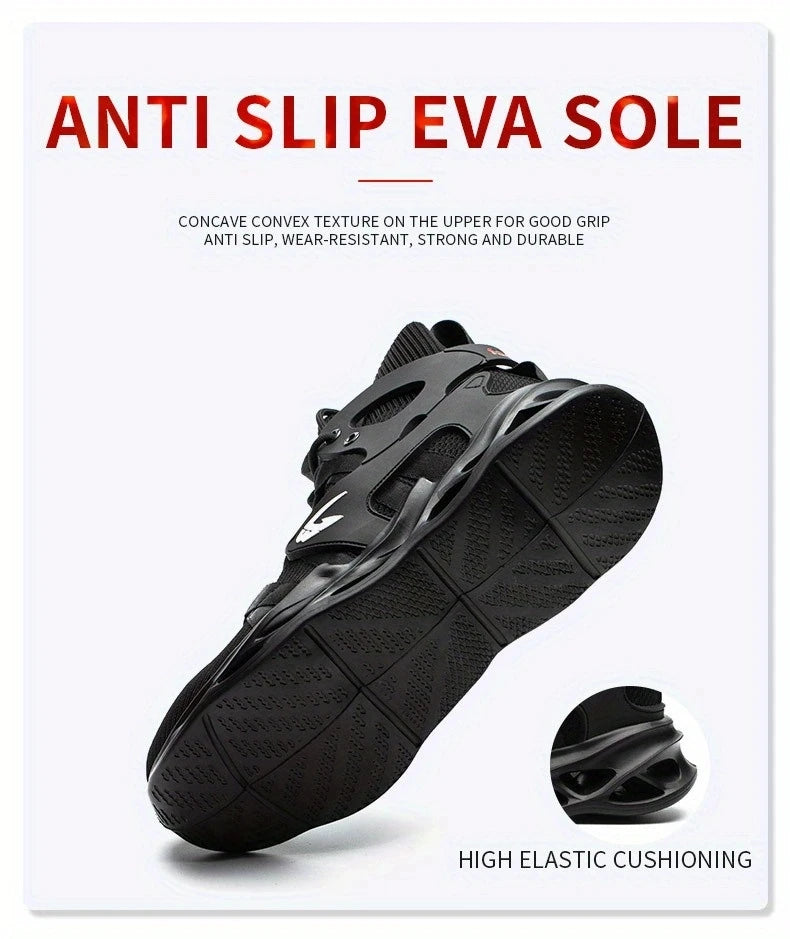 Fashionable breathable anti-smash and anti-puncture safety shoes