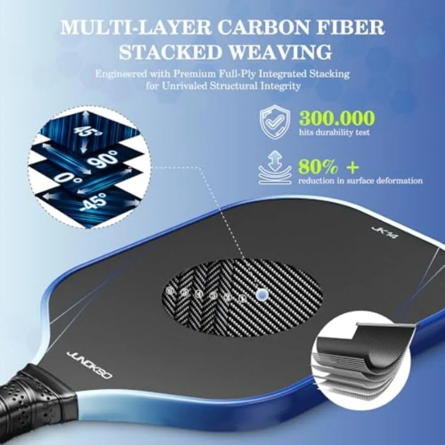 Pickleball Paddles Set of 2 - Carbon Fiber Pickle Ball Paddle Composite - USAPA Approved Pro Pickle Racket -14mm Lightweight Ho