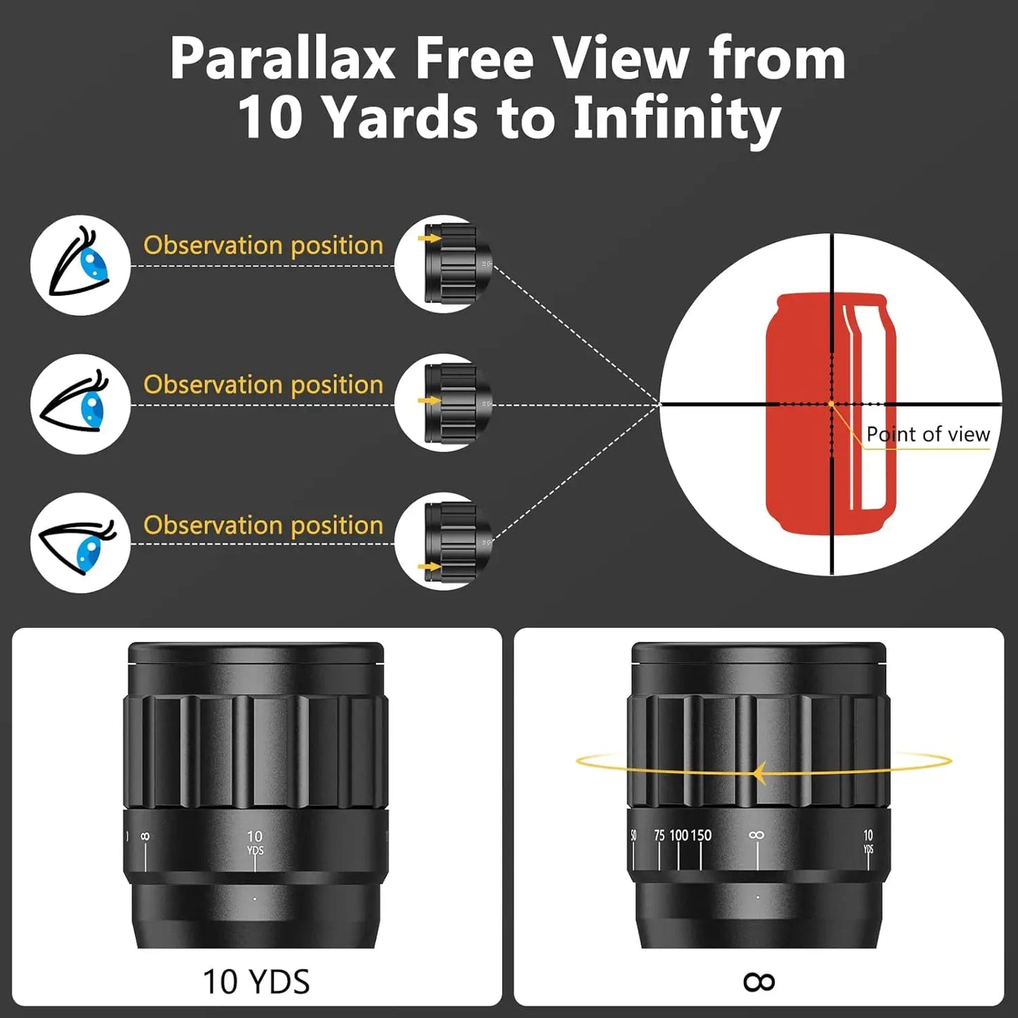 4-16x40 AO Tactical Scope Red Green Illuminated Hunting Sight with Mounts for 20mm Rail Long Range Scopes