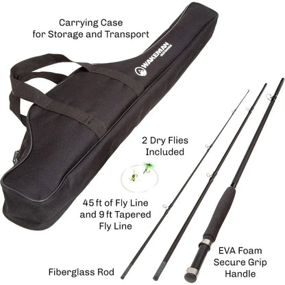 Fly Fishing Rod and Reel Combo with Carrying Case