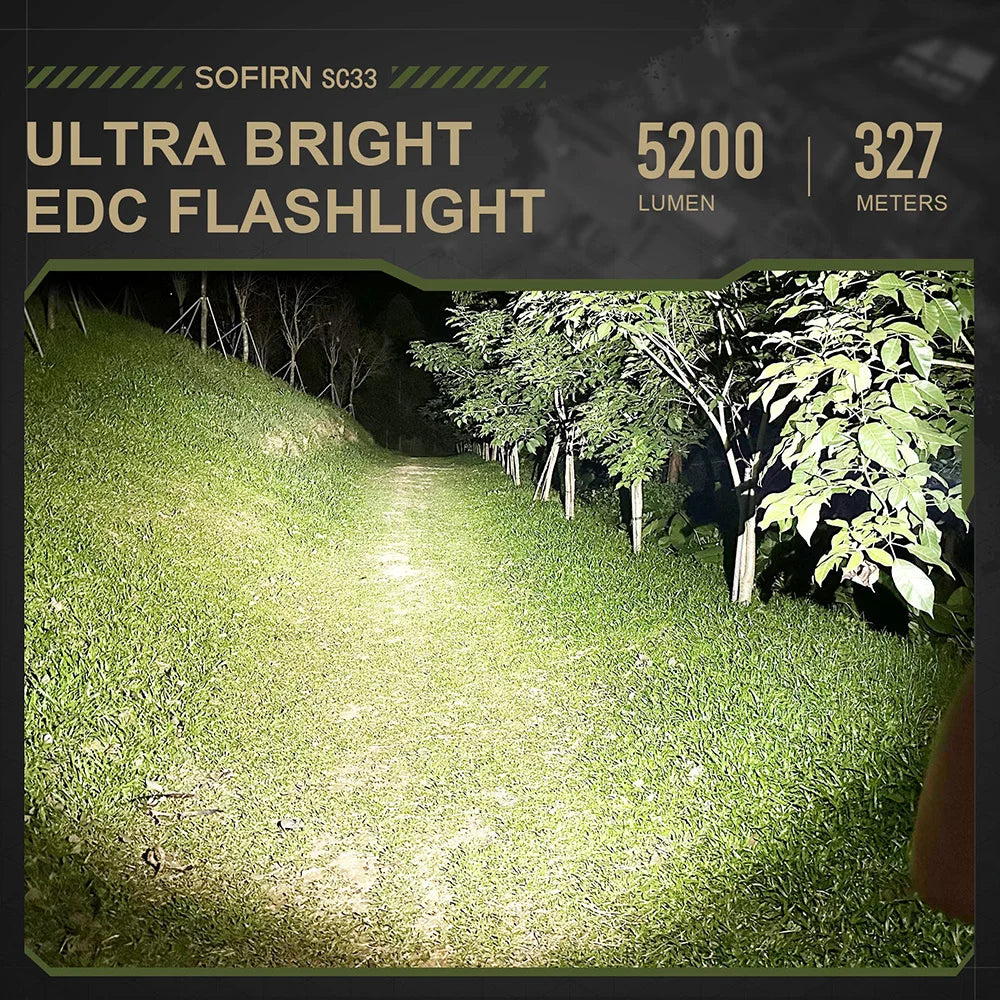 LED Tactical Flashlight XHP70.3 HI  5200lm Powerful 21700 Type C Rechargeable