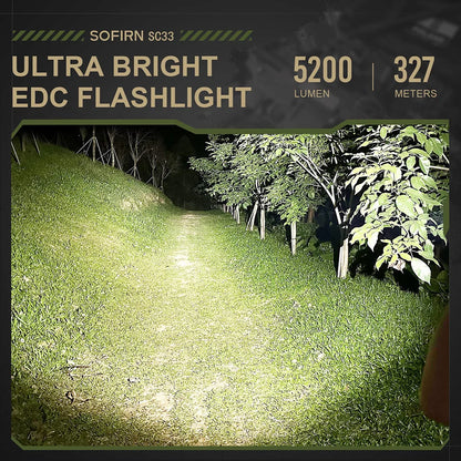LED Tactical Flashlight XHP70.3 HI  5200lm Powerful 21700 Type C Rechargeable
