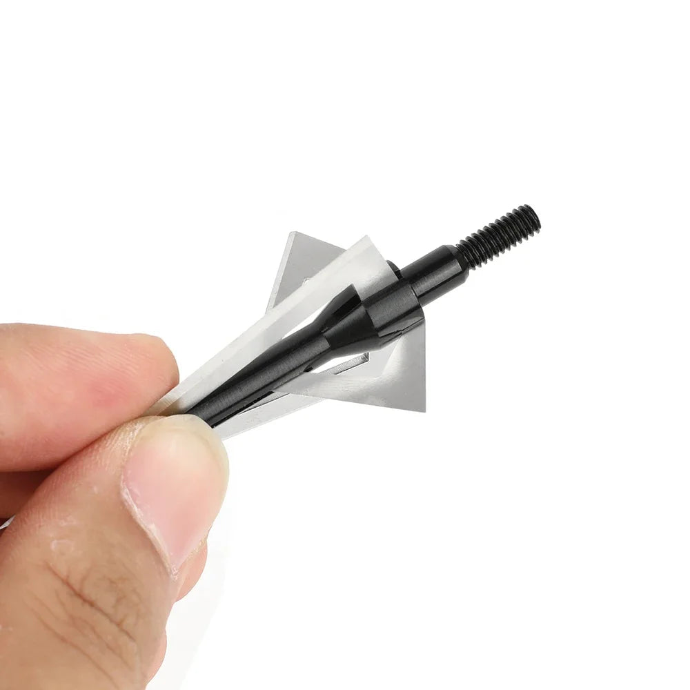 Archery Broadheads 12pcs 120grain Aluminum Steel Screw-in Arrowheads for Hunting