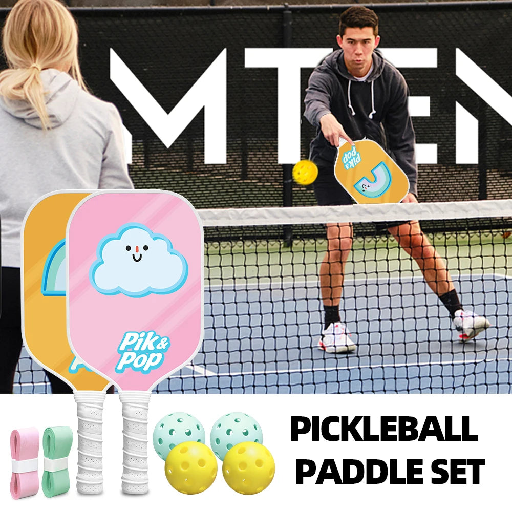 Family Fun Pickleball Set  2 Rackets, 4 Balls & Carry Bag for All Ages