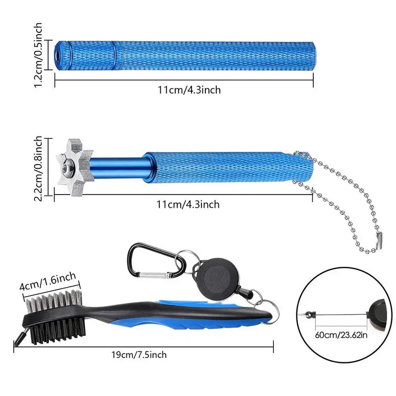 Golf Club Brush Sharpener Grooving Tool Cleaner Kit Cleaning Tool Accessories