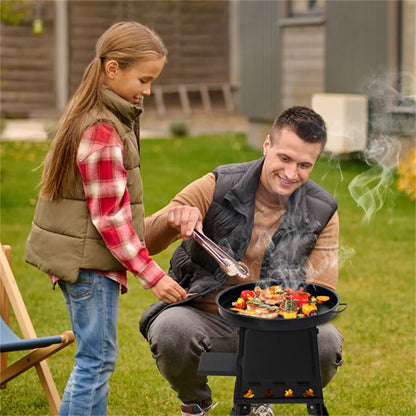 Portable Windproof Wood Heater with Burner Stove Bin for Camping Tent