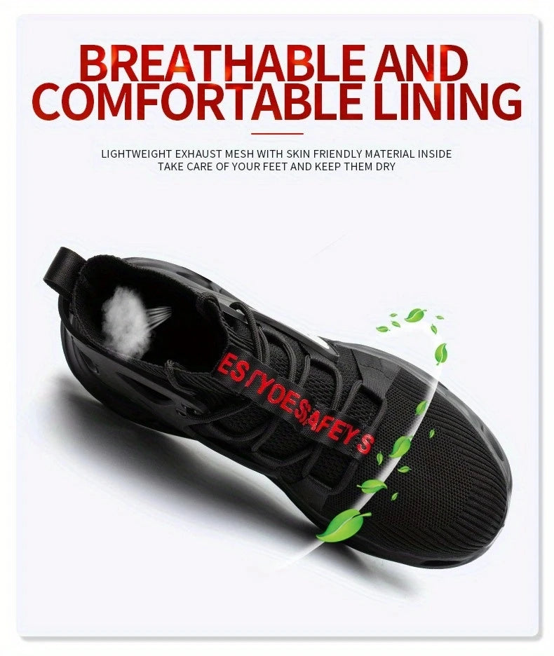Fashionable breathable anti-smash and anti-puncture safety shoes