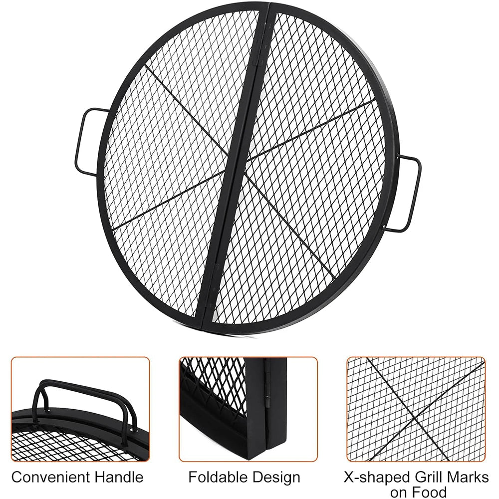 Foldable Fire Pit Cooking Grill Grate,