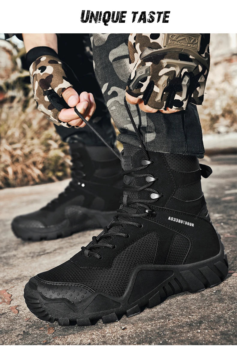 Men's waterproof hiking boots, lightweight outdoor boots,