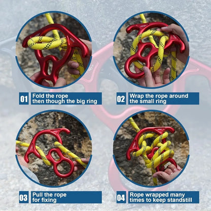 50KN  Descender Belaying and Rappelling in Rock Climbing