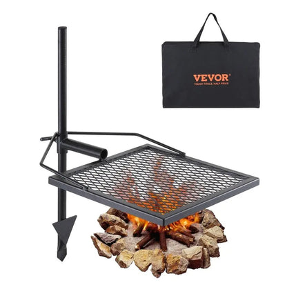 Swivel Fire Pit Grill Grate Heavy Duty Steel Adjustable 360°