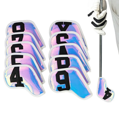 10pcs Golf Club Cover Driver Fairway Hybrid Waterproof Protector Set