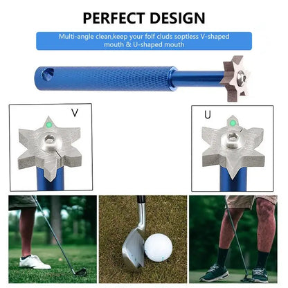 Golf Club Brush Sharpener Grooving Tool Cleaner Kit Cleaning Tool Accessories